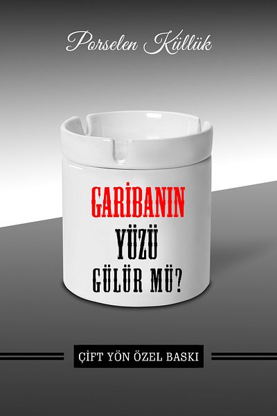 yhfoto Το πρόσωπο του Gariban χαμογελάει; Σχεδιασμένο Τασάκι - Πορσελάνινο Τασάκι - Επιτραπέζιο Τασάκι