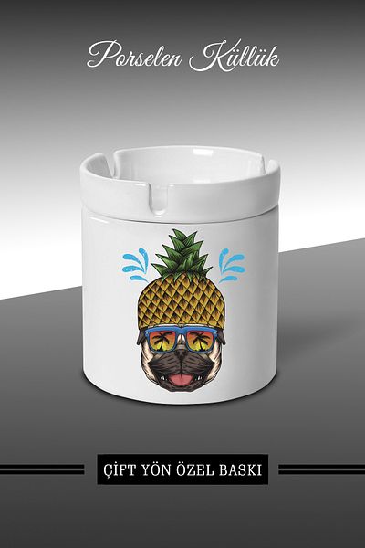 yhfoto Τασάκι Avocado Dog Design - Πορσελάνινο Τασάκι - Επιτραπέζιο τασάκι
