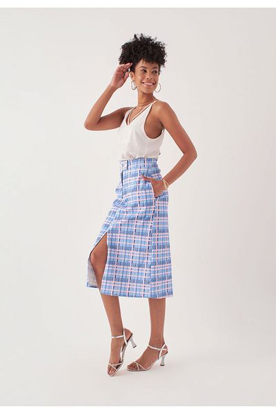 Herita Langer Jeansrock mit Schlitz