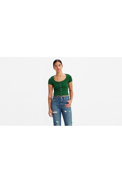 Levi's LE SS TEE Women's / Girls' Green T-Shirt