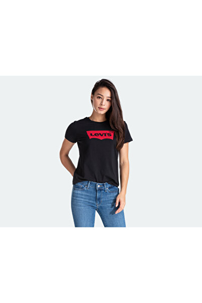 Levi's تي شيرت LE SS للنساء/الفتيات باللون الأسود