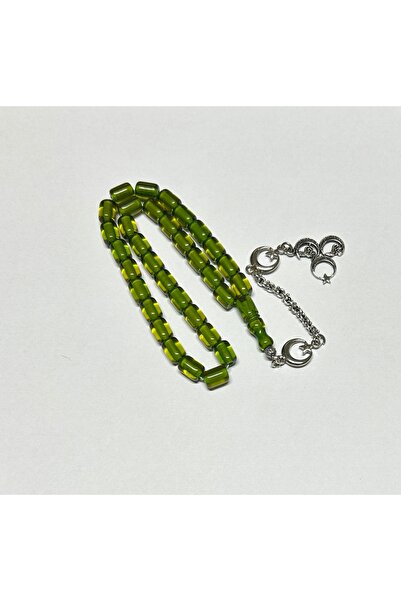 Han Ticarethane Green Capsule Cut Fire Amber Rosary