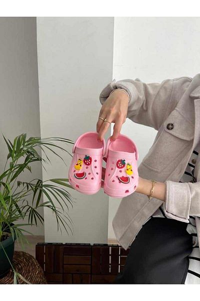 Behtah Kundura 6 Cross Jibbitz Fancy Gift - Closed Front Casual Sandals Slippers, Girls Boys