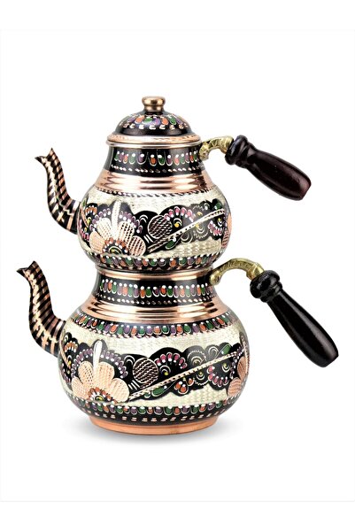 Sonay Bakırcılık Gül Çiçek Bakır Çaydanlık ve Osmanlı Ocağı