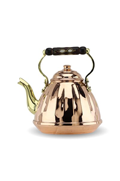 Sonay Bakırcılık Tekli Dilimli Ihlamur Bakır Çaydanlık 3 lt