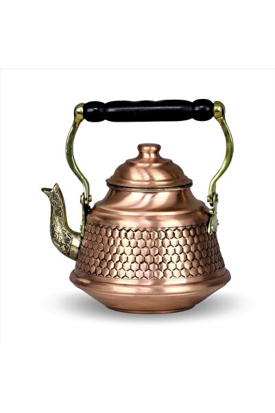 Sonay Bakırcılık Eskitme Zımbalı Orta Boy Petekli Işlemeli Ihlamur Demliği 1 ...
