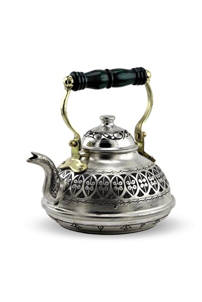 Sonay Bakırcılık إبريق شاي نحاسي من النوع الإيطالي المطلي بالقصدير سعة 2.1 لتر
