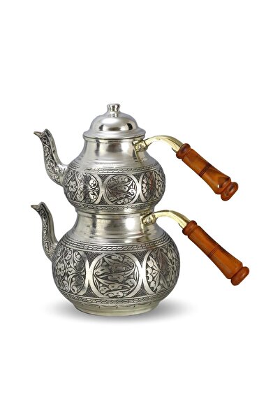 Sonay Bakırcılık Kalın Eskitme Topak Bakır Çaydanlık