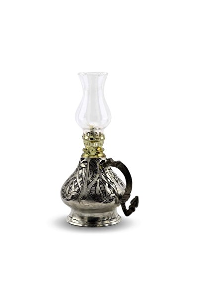 Sonay Bakırcılık Keski Işlemeli Eskitme Bakır Gaz Lambası Kücük Boy