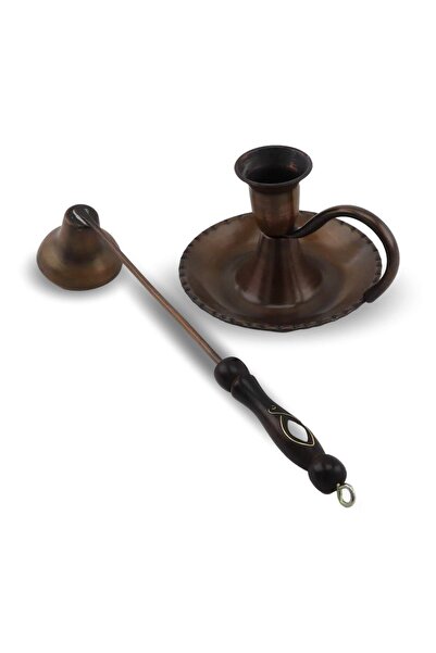 Sonay Bakırcılık Eskitme Bakır Şamdan Şinanay Ve Mum Söndürücü