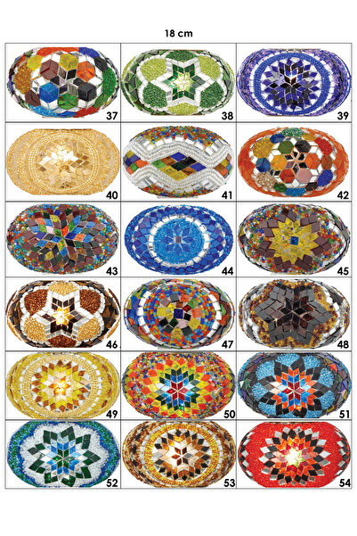 Demmex Otantik Mozaik Avize Aplik Lambader Cam 18 Cm Sadece Cam Aparat Yoktur Ürün Detaylarına Bakınız !!!