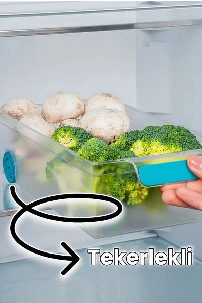 Şahane Pazar 4 Pieces Wheeled Refrigerator Organizer (2 Pcs Wide 2 Pcs Sharp) G725 Fma07256