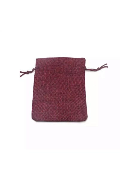 OZN TUHAFİYE Kese Bordo Renk Jüt Kumaş 10x14 Cm 10 Adet