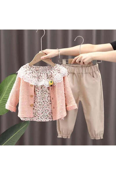 naynes , Girl's Combination Suit, Set of 3, 100% Cotton, Seasonal, 4 Years (P...