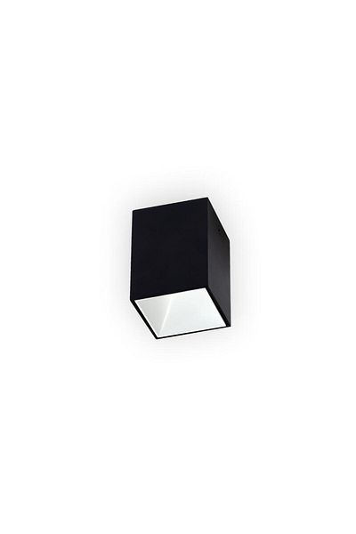 LIGHTMORE Surface Mounted Square Spot Luminaire, Gu10 Lampholder, Black Exterior, White Inner Coating Luminaire
