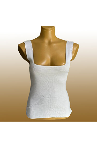 Bima Ticaret Women's Square Neck Plain Knitwear Tank Top
