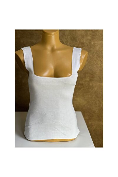 Bima Ticaret Women's Square Neck Plain Knitwear Tank Top