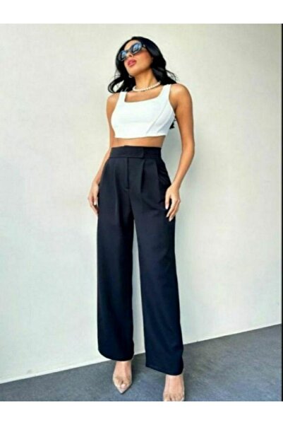 QUEANS cırtlı palozzo pantolon 23/363