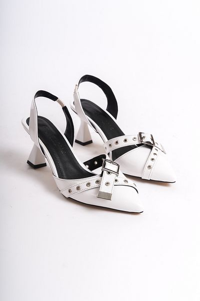 marinarosse Women's Tobia White Patent Leather Classic Heeled Shoes