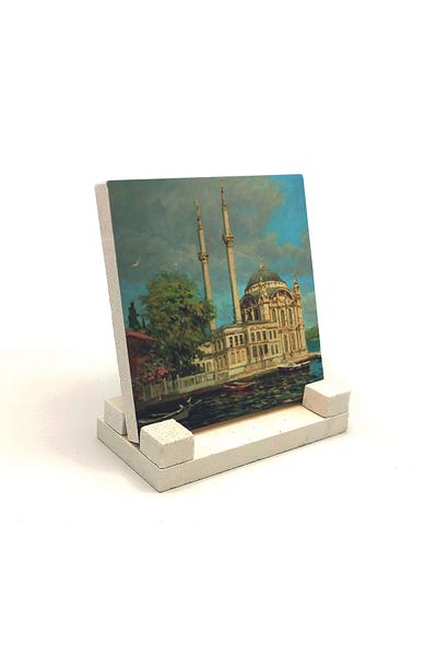 Sadrazam Desktop din piatră naturală imprimată Moscheea Ortaköy 10x10 Krt-39
