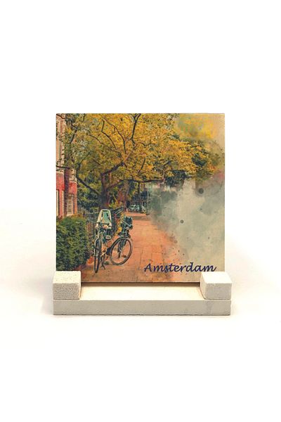Sadrazam Suport de birou din piatră naturală imprimat vizual Amsterdam 10x10 Krg-13