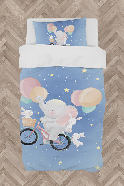 MASAL ODAM مجموعة غطاء لحاف منقوشة لغرفة الأطفال والرضع على شكل فيل