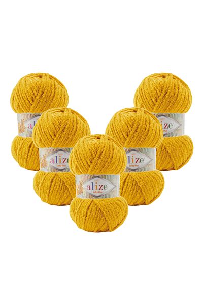 Alize Softy Plus 5 Pack 02 Μουσταρδί νήμα πλεξίματος χειρός