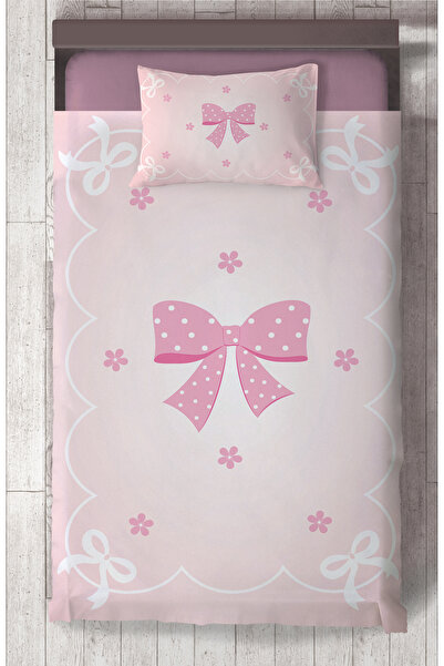 BABY and CHILDREN 'S ROOM Pink Ribbon and Star Patterned Bedspread