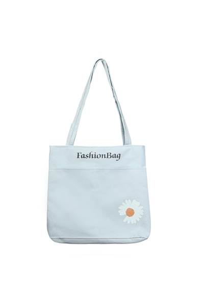 Toz Vintage Mini Papatya Desenli Fermuarlı Bez Omuz Kol Çantası