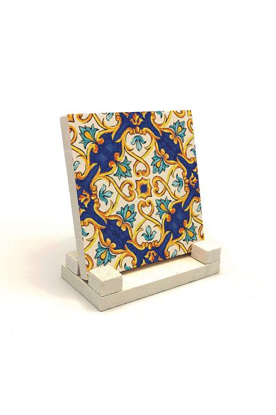 Sadrazam Italian Pattern Printed Natural Stone Desktop 10x10 Kd-79