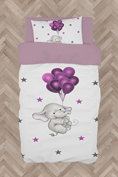 Generic Brand BABY AND KIDS ROOM Elephant and Purple Balloon Patterned Duvet ...