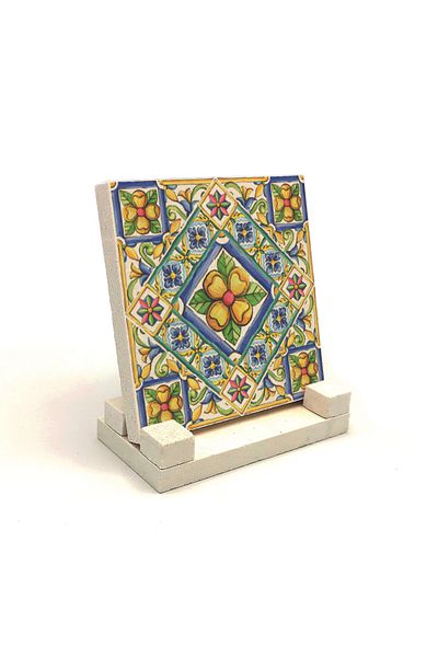 Sadrazam Suport de birou din piatră naturală imprimat cu model italian 10x10 Kd-104