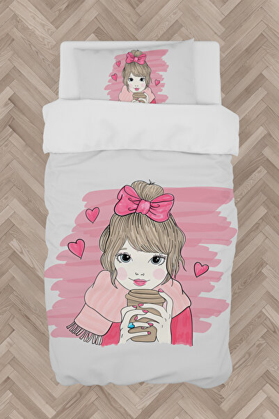 Generic Brand Baby and Children's Room Girl Patterned Duvet Cover Set with Ri...