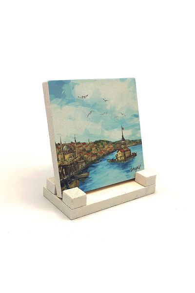 Sadrazam Maiden's Tower Printed Natural Stone Desktop 10x10 Krt-19