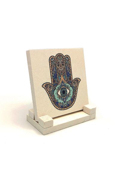 Sadrazam Suport de birou din piatră naturală imprimat manual Fatima 10x10 Kd-1