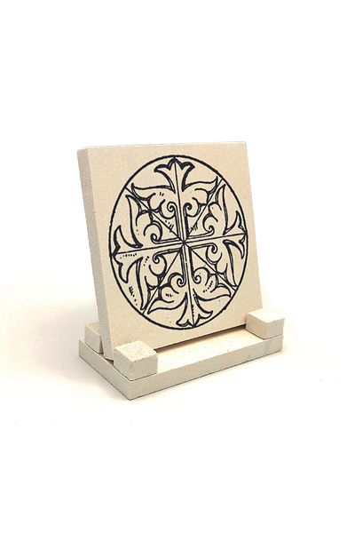 Sadrazam Panou Circular Bizantin Imprimat Piatra Naturala Desktop 10x10 Kd-91