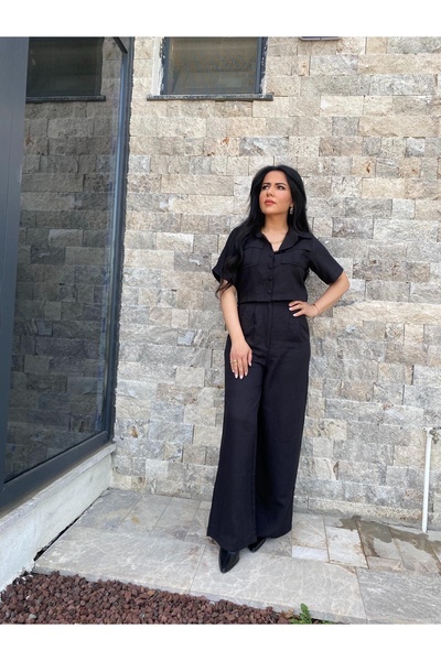 Rita Siyah Keten Takım
