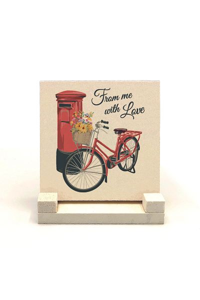 Sadrazam Suport de birou din piatră naturală imprimat vizual pentru biciclete olandeze 10x10 Krg-33