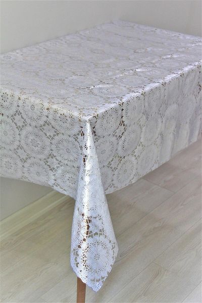 DedeEvTekstil Față de masă din pânză uleioasă acoperită transparentă din PVC - MOTIFDANTEL-016