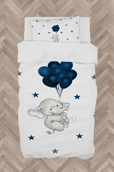 MASAL ODAM BEBEK VE ÇOCUK ODASI Filli Mavi Balon Desenli Nevresim Takımı