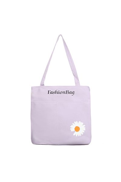Toz Vintage Mini Daisy Patterned Zippered Cloth Shoulder Bag
