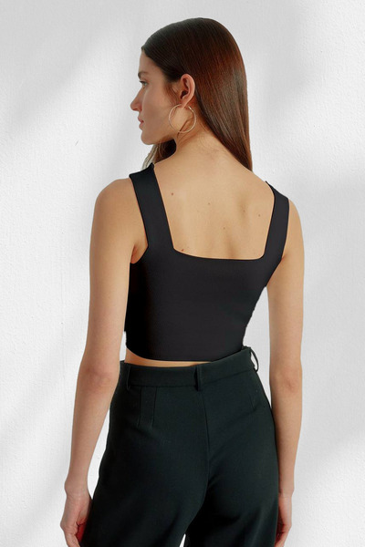 Laluvia Czarny gorset dzianinowy sportowiec