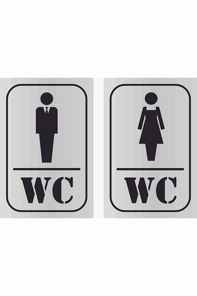 GÜNEŞ LAZER WC/BAY WV DIVERSION WRITING SILVER MIRRORED PLEXI مجموعة من 2