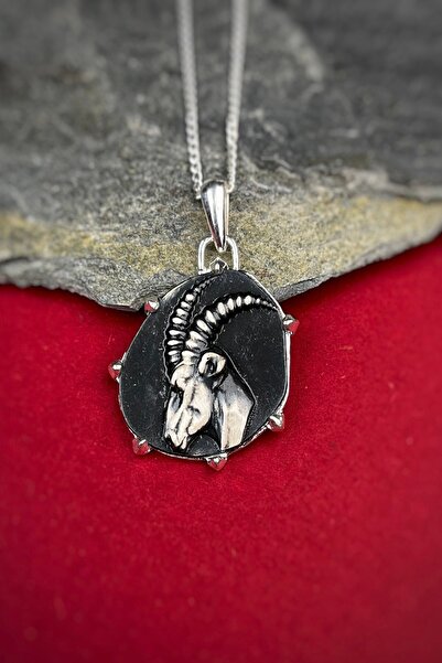 Ebrar Silver Gümüş Oğlak Burcu Kolye 925 Ayar Gümüş Unisex Oğlak Burç Taşsız ...