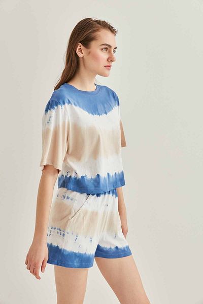 Vitrin Buntes Batik-Färbe-Crop-T-Shirt