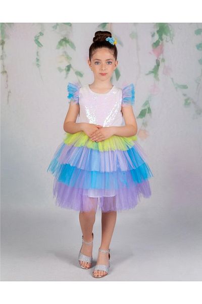 esmacamoda Rochie pentru fete în straturi - Design colorat