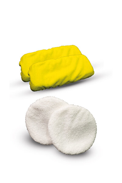 Fakir 2 Adet Beyaz 2 Adet Sarı Yedek Buharlı Temizleyici Paspas Bezi Fakir ATMOS VE POCKET İçin Uyumlu