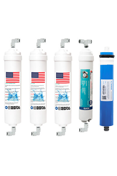 Aquatime Kapalı Kasa 12" İnç 5li İnline Filtre Seti (Nsf Onaylı) Vontron Memb...