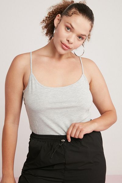 ETHIQUET Mındy Women's - 100% Cotton Large Size Body, Round Neck and Thin Strap Sleeveless