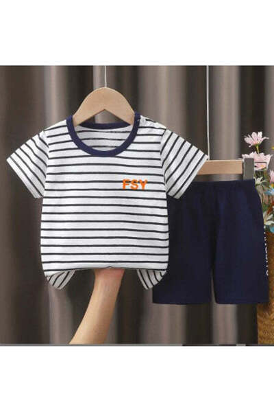 naynes Girls and Boys 100% Cotton T-Shirt, Shorts 2-Piece Summer Outfit (5 Ye...